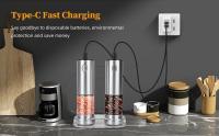 Juego De Molinillos Eléctricos Para Sal Y Pimienta USB Recargable Con LED Ajustable Y Gran Capacidad Molinillos Automáticos - details 2