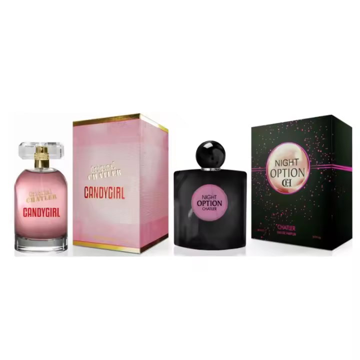 PACK AHORRO SUPERVENTAS PARA MUJER-----OPTION NIGHT EDP 100ML Y CANDYGIRL EDP 100ML -------MARCA CHATLER - 1