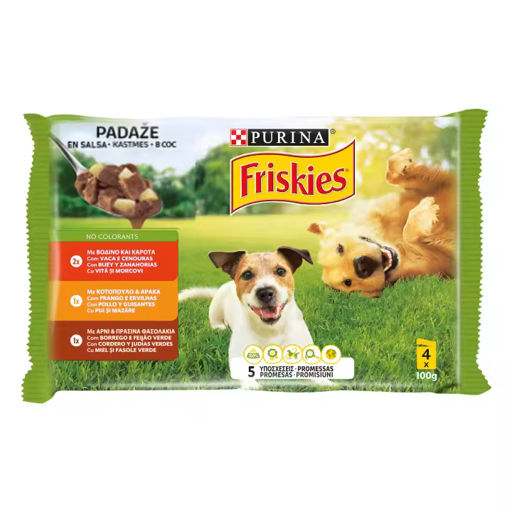 Friskies Adulto Pollo, Cordero y Buey en Salsa Sobres para Perros  Comida húmeda para perros adultos - 1