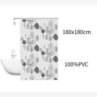 Cortina de ducha de 180 x 180 cm, impermeable, a prueba de moho y elegante decoración para el baño. - details 2