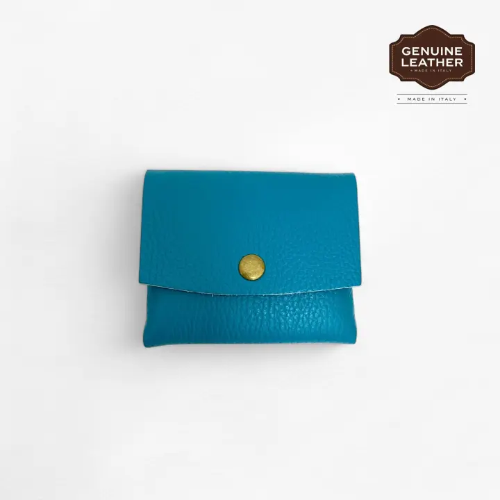 Cartera de Cuero Granulado,monedero ,tarjetera, billetera pequeña de cuero Granulado,Piel Vacuno,hecho en Italia,piel auténtico, Elegante, Ultra Ligera, Suave y Práctica,regalo para mujer - 1