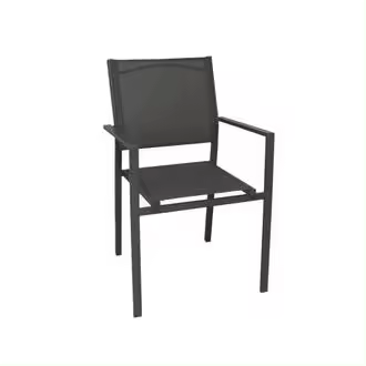 Silla de jardín diseño apilable acero antracita 86x54x54 cm - 1
