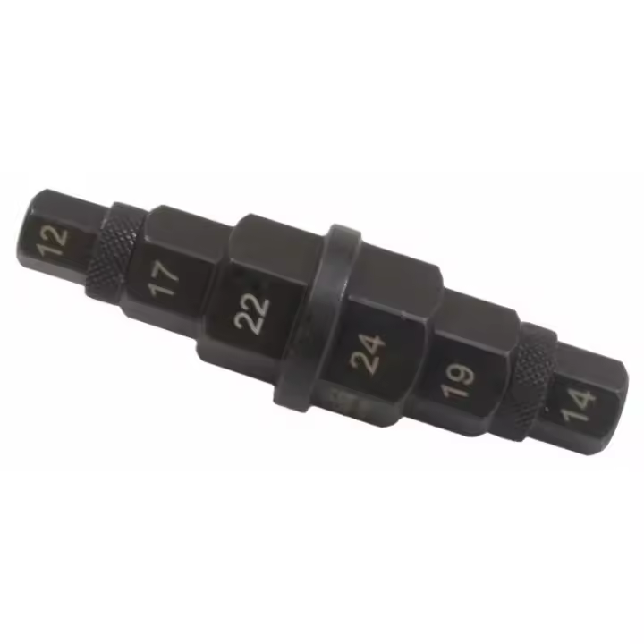 LLAVE UTIL PARA DESMONTAR EL EJE DE RUEDA DE MOTO ALLEN DE 12,14,17,19,22 Y 24mm - 1