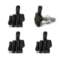 4Pcs Tornillos Y Cubiertas Para Placa De Matrícula Diseño 3D Dedo Del Medio Kit De Repuesto Para Marco De Placa De Coche Y Motocicleta Material De Aleación De Zinc Brillante - details 10