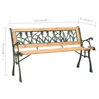 vidaXL Banco de jardín hierro fundido y madera de abeto maciza 122 cm - details 5