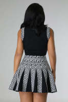 Vestido Mini De Oficina Para Mujer Estampado Y Elástico De Tenis Con Cuello Redondo Y Falda Plisada Casual Middle Age Polyester - details 21