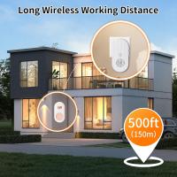 Timbre inalámbrico enchufable para el hogar, timbre inalámbrico con flash LED, altura de trabajo de hasta 500 pies, timbre con 38 melodías, con moda silenciosa, 110dB, timbre - details 0