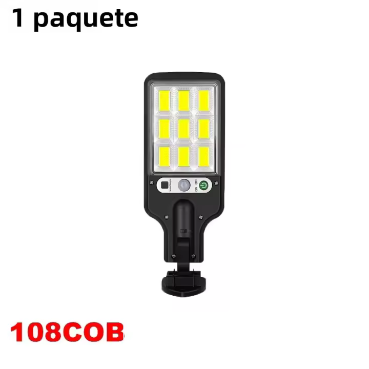 Lámpara De Calle LED Solar Con Sensor De Movimiento Y 3 Modos Impermeable Para Jardín Iluminación De Seguridad Exterior COB 108/117 - 1