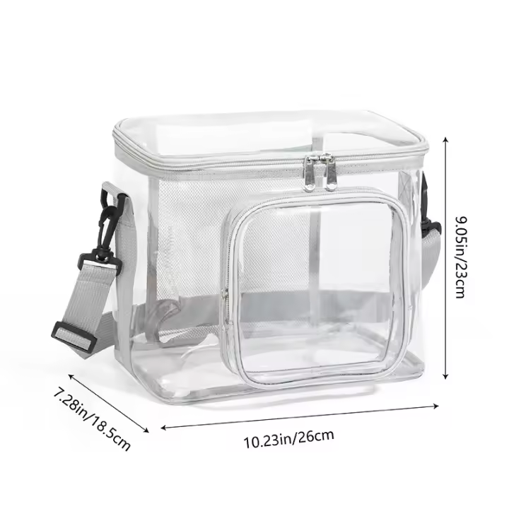 Bolsa de almacenamiento de gran capacidad, sencilla y elegante, bolsa de cosméticos, neceser, bolso de mensajero de hombro, bolsa de almuerzo transparente - 1