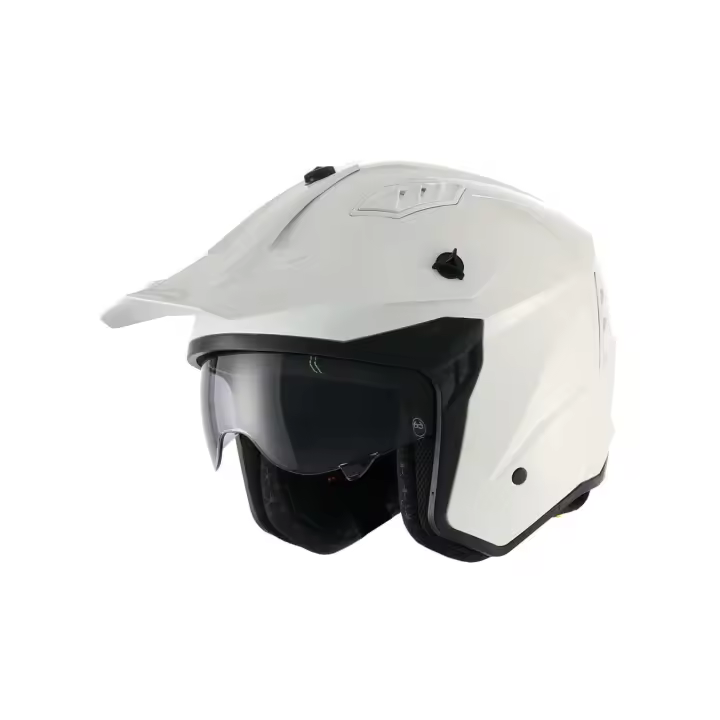 Casco Jet Trial Unik SunVisor Pluton Blanco Brillo 2206 - 1
