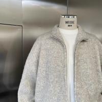 Cardigan De Otoño Para Hombre Chaqueta De Punto Estilo Coreano Ropa Popular De Invierno Suéter Completo Cierre De Cremallera Polyester - details 2
