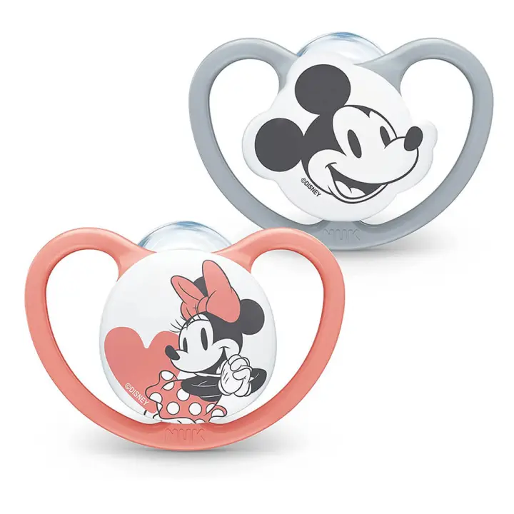 Nuk Chupete Silicona Mickey Gris 0-6M 2U - 1