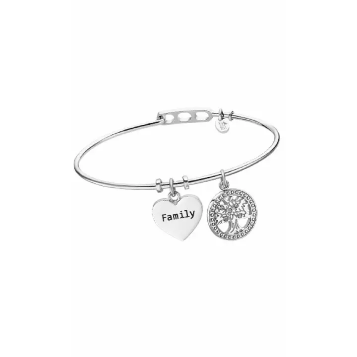 Pulsera Lotus Style Family acero inoxidable y circonitas transparentes - 1