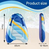 Tabla de bodyboard hinchable portátil para niños con asas, plegable, 75 x 65 x 15 cm, tabla de surf para niños, para playa, surf, piscina, natación, verano, deportes acuáticos - details 1