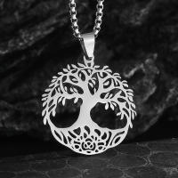 Collar De Moda De Acero Inoxidable Árbol De La Vida Colgante Retro Amuleto De Suerte Para Hombres Y Mujeres Joyería Clásica - details 3