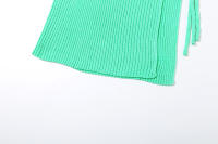 Vestido De Encaje Sin Espalda Nibber Para Mujer Con Abertura Irregular Y Cuello En V Cruzado En La Banda Baja Y Laterales Para Fiestas De Playa Y Vacaciones - details 7