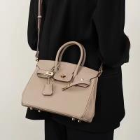 Bolso de hombro de cuero para Mujer, Bolso Kelly, Lychee Platinum, versáthil, para Niños Gift, accesorios para la moda - details 3