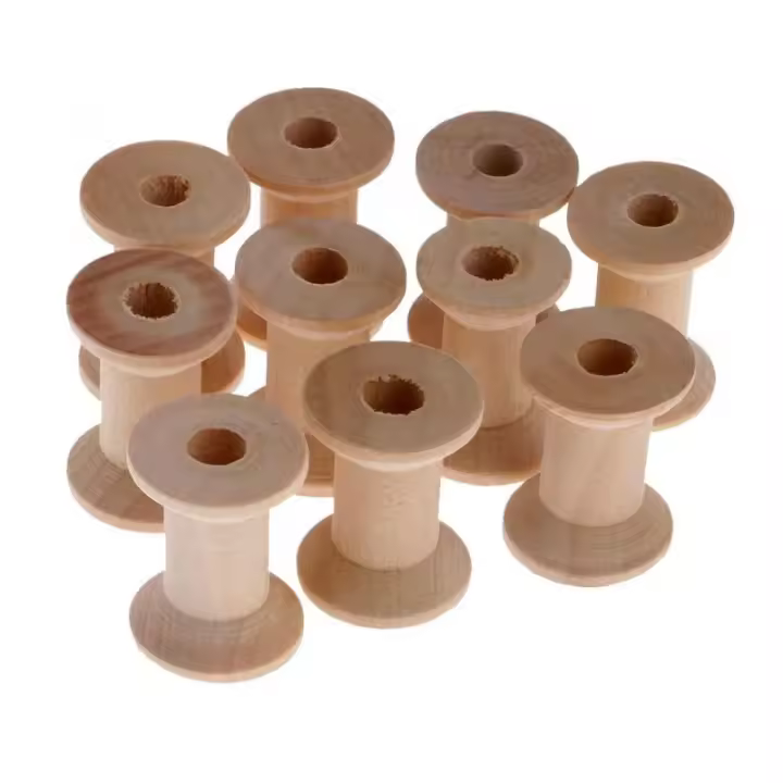10 Piezas De Hilo Vacío En Madera Natural Bobines Para Costura Y Artesanía Tamaño 28x21mm Herramientas De Costura Accesorios Para Ropa DIY - 1