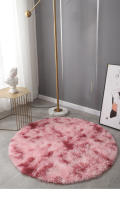 Alfombra Redonda De Peluche Sintético De Alta Calidad Para Niños Habitación Suave Y Cálida Alfombra De Cojín Fluffy Tie-Dye Antideslizante Y Resistente Al Desvanecimiento Para Interior - details 0