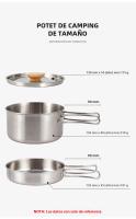 Juego De Ollas Para Camping NOBANA De Acero Inoxidable 304 Kit De Cocina Al Aire Libre Equipamiento De Picnic Y Senderismo - details 9