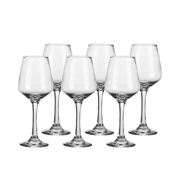 Set de copas de vino Home ESPRIT Transparente Cristal 360 ml (6 Unidades) - 1