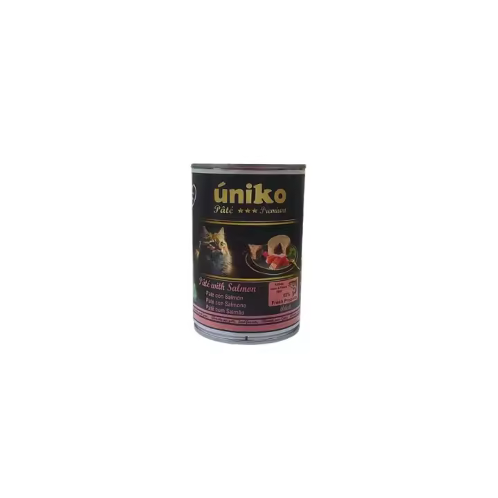Uniko Cat Pate Premium Salmon Pack 6x400gr Comida Húmeda Gatos Natural - 1