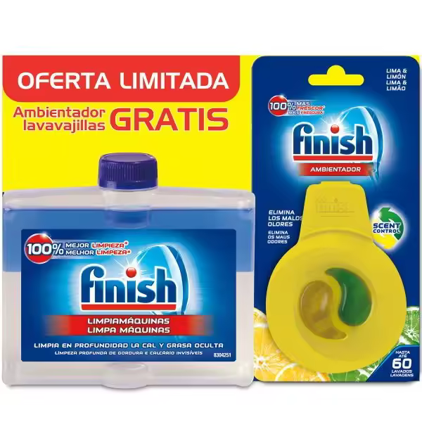 FINISH Limpiamáquinas y Ambientador Limón Limpiamáquinas Lavavajillas + Ambientador Lavavajillas - 1