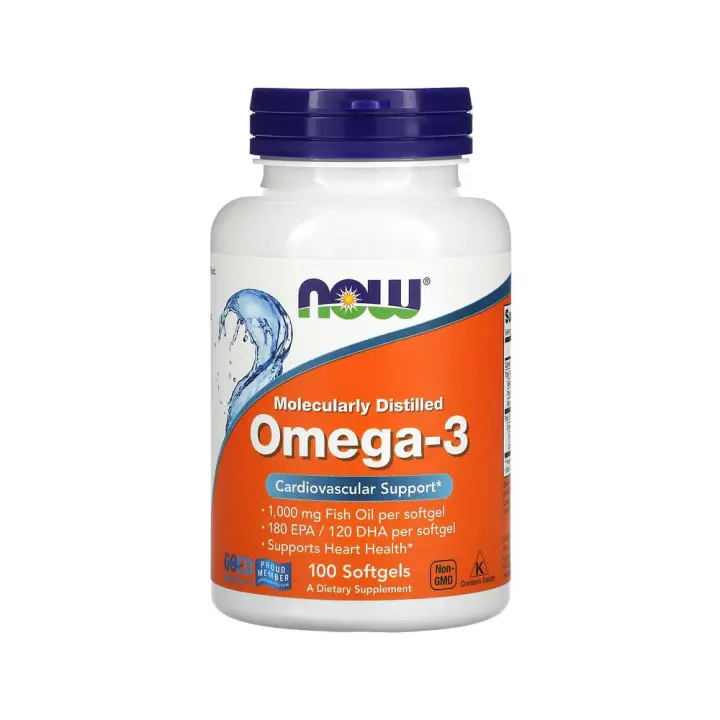 Omega-3, 180 EPA/120 DHA, en cápsulas blandas de NOW Foods - 1