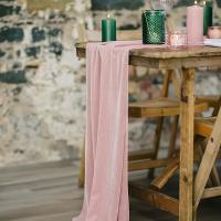 1pc Hermoso Corredor De Mesa De Terciopelo Para Bodas Y Recepciones Decoración Suave De Seda Superficie Para Sala De Estar - details 5