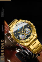 Reloj De Cuarzo Para Hombre BINBOND Lujo Deportivo Militar Casual Con Dial Decorativo Resistente Al Agua De Acero Inoxidable Estilo Business - details 3
