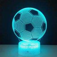 Lámpara De Mesa De Fútbol 3D Ilusión Luz Nocturna Para Niños Con Sensor Táctil Y Control Remoto Decoración Para Dormitorio Regalo - details 5