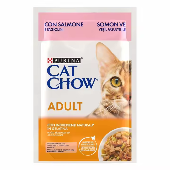 Cat Chow Adult Salmón en Gelatina Sobres para Gatos  Comida húmeda para gatos adultos - 1