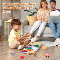 Juguete Educativo Montessori Para Niños Pequeños Tablero Ocupado De Granja Juguete Sensorial Y De Lectura Quieto De Feltro - details 4