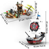 Kit De Construcción De Barco Pirata MOC Bloques De Construcción Creativos Regalos Para Adolescentes Y Adultos 578 Piezas - details 6
