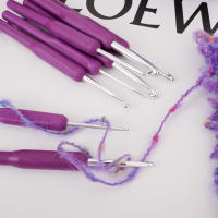 Juego De 8 Piezas De Agujas De Tejer De Aluminio Con Manos Suaves De Plástico Para DIY Tejer De Suéter Herramientas De Crochet Kit - details 8