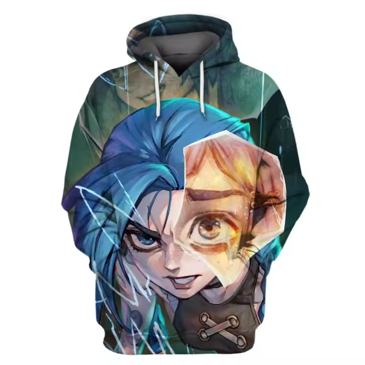  Sudadera De Capucha 3D League of Legends Anime Arcane Para Hombre Moda Abrigo Casual Para Niños Y Niñas Estilo Hip Hop Chaqueta De Tracksuit Lol Jinx - 1