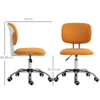 Vinsetto Silla de Oficina sin Brazos Silla de Escritorio Giratoria Tapizado de Tela con Altura Ajustable Estilo Moderno Carga 120 kg 48x53x80-90 cm Naranja - details 2
