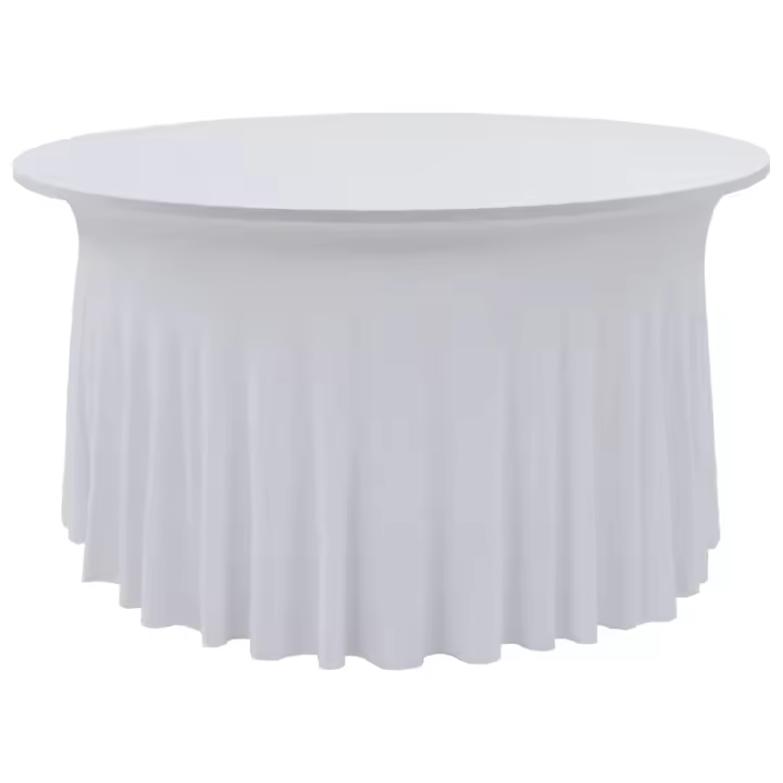 vidaXL Fundas elásticas para mesa 2 uds con falda 150x74 cm blanco - 1