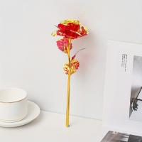 10pcs Flores Artificiales De Rosa De Aleación Dorada Para Decoración De Fiesta Y Amor Flores Simuladas Para Arreglo Floral - details 6