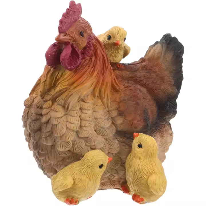 Figura de gallina de resina, estatua de pollo realista para jardín, decoración exterior resistente a la intemperie - 1