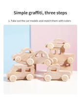 Coche De Graffiti De Madera DIY Para Niños Set De Pintura Y Coloración Modelo De Construcción Tridimensional Sin Baterías - details 5
