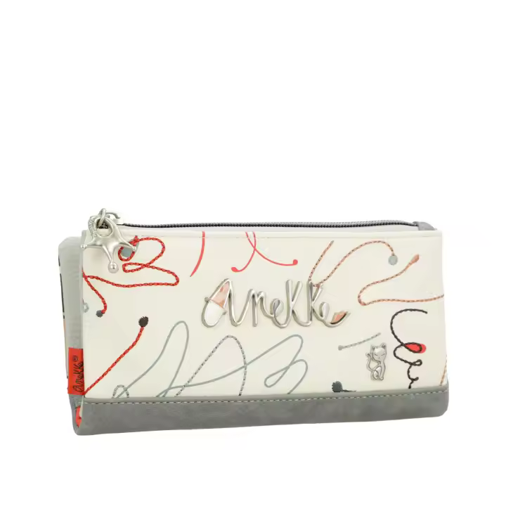 Billetero de tamaño grande Ole - Anekke Alma - Material flexible - Monedero con cierre de cremallera - Tarjetero interior con múltiples ranuras - Tarjetero extraíble - Ref. 40769-906 - Mide 21 x 10 x 2 cm - 1
