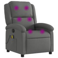 vidaXL Sillón reclinable de masaje de tela Gris claro, Gris oscuro, Negro Sillon Dormitorio Sillon Comodos Silla Relax Sillón Sofá - details 1