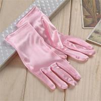 Guantes De Sol En Satén Estirables Clásicos Para Mujer En Blanco Y Oro Champán Guantes De Boda Adultos Talla Ajustable Moda - details 7