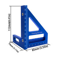 Regla De Triángulo De Miter De Aluminio Para Carpintería Precision Agujero Scribe Rectángulo Protractor De 45/90 Grados Para Madera - details 2