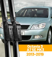 Limpiaparabrisas Delanteros Para Skoda Octavia 3 A7 5E MK3 2013-2019 RS Accesorios De Ventosa Natural De Goma Negro Resistentes Al Rango De Temperatura +158℉ a -40℉ - details 0