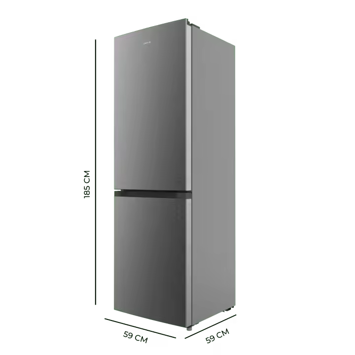 Frigorífico Combi Bolero CoolMarket 296 Litros Inox Oscuro con DeFrost Iluminación Interior y Cajón Frutas y Verduras - 1