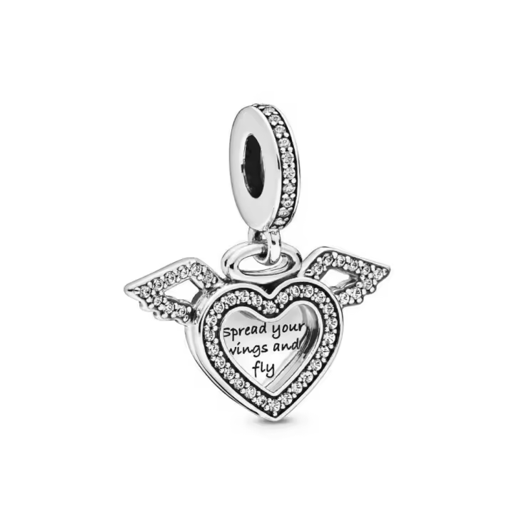 PANDORA Pandora Charm Colgante Plata de Ley Corazón & Alas de Ángel con Circonitas Cúbicas - 1