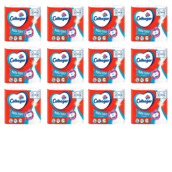 COLHOGAR Papel de Cocina Paratodo 2 Rollos Pack 12 Total 24 Rollos - 1