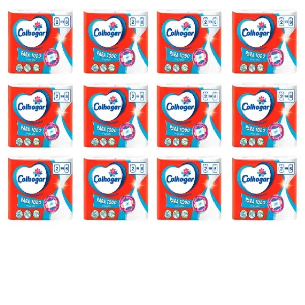 COLHOGAR Papel de Cocina Paratodo 2 Rollos Pack 12 Total 24 Rollos - 1